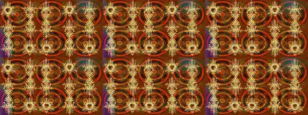 Kar tanelerinin soyut arkaplanlı Noel şablonu. Kahverengi, turuncu ve sarı kar taneleri. Raster illüstrasyonu. Noel ve yeni yıl moda baskıları için tatil tasarımı. Renkler.