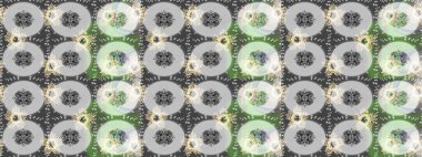 Gri, nötr ve yeşil renkler ve kar taneleri. Renkli arka planda izole tatlı kar taneleri. Raster illüstrasyonu.