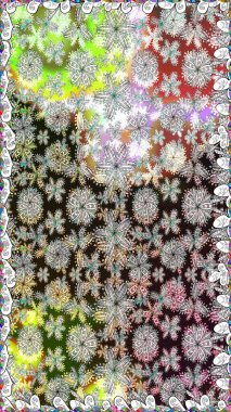 Vadinin gri renkli çiçekleri. Raster dikişsiz çiçek deseni.