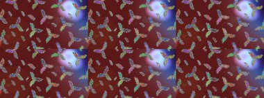 Raster illüstrasyonu. Kar taneleri arka planda. Kar tanesi süsleme deseni. Arkaplanda soyut kar taneleri olan düz tasarım. Kar taneleri deseni.