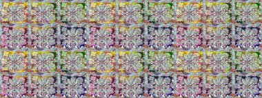 Tarafsız renklerde çiçekler. Çiçeklerle kusursuz desen. El çizimi. Suluboya çizimi.