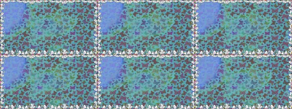 Background for Fabric, Textile, Print and Invitation. Beauty in Nature. Raster illustration. Seamless pattern with Flying Butterflies in Watercolor Style.