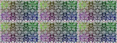 Gri renkli çiçekler. Raster illüstrasyonu. El çizimi çiçekleri olan soyut, pürüzsüz desen.