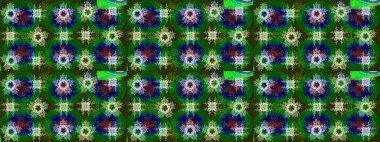 Yeşil, mavi ve gri kar taneleri. Renkler. Kar tanelerinin soyut arkaplanı olan şirin bir Noel arkaplanı. Raster illüstrasyonu. Noel ve Yeni Yıl moda baskıları için tatil tasarımı.