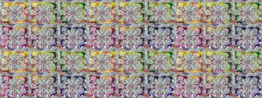 Tarafsız renklerde çiçekler. Çiçeklerle kusursuz desen. El çizimi. Suluboya çizimi.