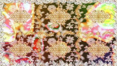 Doku arka planında altın duvar kâğıdı. Bej renklerde altın element. Damask kusursuz yinelenen arkaplan. Barok tarzında altın çiçekli süs..