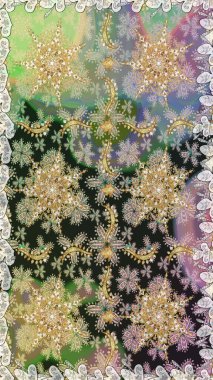 2019 Noel 'i, kar tanesi, yeni yıl. Tarafsız renklerde, altın elementlerle klasik, pürüzsüz desen.