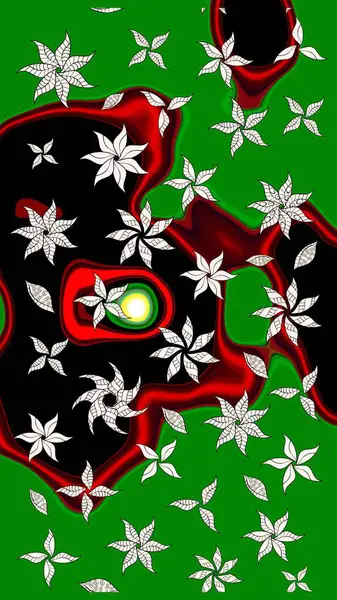 Yeşil renkli çiçekler. Çiçekli karalama şeklinde Raster çiçek deseni. Nazik, narin çiçek arkaplanı.