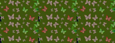 Dekoratif stil. Robot resim. Raster illüstrasyonu. Soyut renkli arkaplan. Renkli sayfa dekoratif kelebeği. Yetişkin ve büyük çocuklar için boyama kitabı.