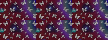 Kahverengi renklerin çizimi. Raster illüstrasyonu. Çizim kalıbı. Tekstil baskısı için ekose kelebek. Karala, karala, karala.