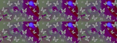 Doğa kelebeği temayı gri renklerle tekrarlıyor. Raster illüstrasyonu. Korunmak için vahşi yaşam böcekleri için arka plan. Güzel çizim kelebek yineleme dokusu karşıtlık katmanında izole.