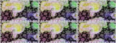 Raster illüstrasyonu. Güzel çiçekli kusursuz desen ve gri renkli yapraklar, suluboya çiçek deseni, duvar kağıdı, kart veya kumaş için fayanslı.