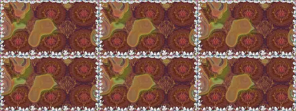 Çiçek ve yapraklı çiçek deseni. Raster illüstrasyonu. Küçük çiçekli şirin desen.