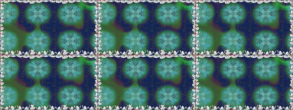 Mavi renklerde. Raster illüstrasyonu. Raster deseni. Küçük çiçekteki sevimli çiçek deseni. Soyut çiçek pürüzsüz desen arkaplanı.