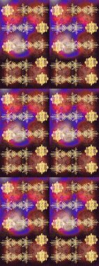 Kış konsepti Kahverengi, mor ve bej renkte kar tanesinden yapılmış kış deseni. Düz yatıyordu. Raster illüstrasyonu.