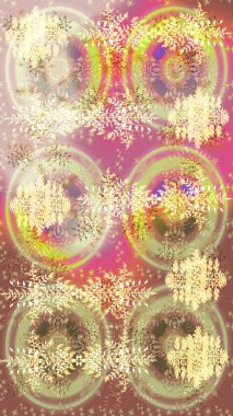 Kar taneleri radyal bej, nötr ve pembe renkler. Renkli arka planda güzel kar taneleri. Raster illüstrasyonu..