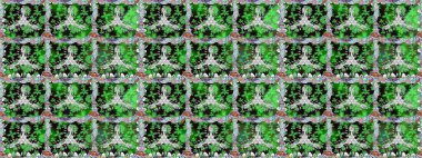 Çiçek buketleriyle klasik tarzda kusursuz desenler. Raster illüstrasyonu. Yeşil renklerde.