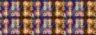 Noel ve yeni yıl moda baskıları için tatil tasarımı. Kar tanelerinin soyut arkaplanlı Noel şablonu. Raster illüstrasyonu. Kahverengi, mor ve nötr kar taneleri.