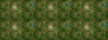 Sevimli çiçek raster deseni. Yeşil, kahverengi ve bej renkli çiçekler. Renkli Bahar Temalı Kusursuz Arkaplan. Düz Çiçek Elementleri Tasarımı.