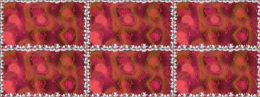 Düz Çiçek Elementleri Tasarımı. Renkli Bahar Temalı Kusursuz Arkaplan. Çiçeksel fantezi tasarımı. Parlak bir arka planda..