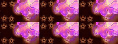 Basit bir kar tanesi. Siyah, pembe ve kahverengi renklerde şirin kar taneleri. Soyut duvar kâğıdı, ambalaj dekorasyonu. Kışın sembolü, mutlu noeller, mutlu yeni yıl kutlaması Raster illüstrasyonu..