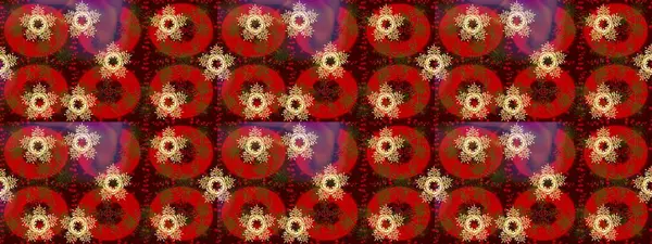 Raster illüstrasyonu. Kırmızı renklerde. 3D çiçekler, çizim.