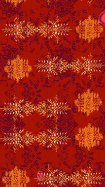 Kırmızı, turuncu ve mor renkli kristal kar tanesi. Raster illüstrasyonu.