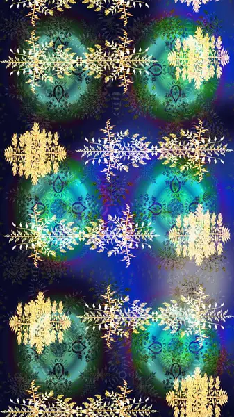 Güzel dekorasyon. Mavi, gri ve yeşil renkli suluboya kar taneleri. Raster illüstrasyon kar taneleri. Kışın sembolü.