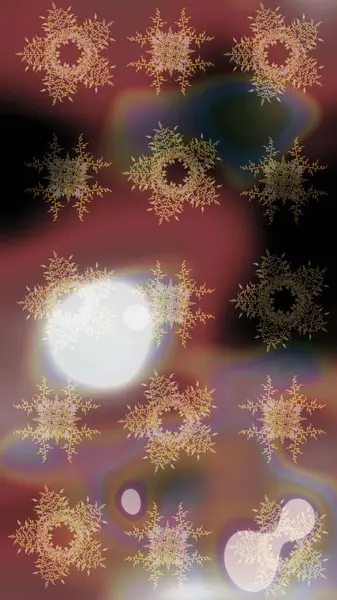 Kahverengi, gri ve bej kar taneleri. Noel ve yeni yıl moda baskıları için tatil tasarımı. Kar tanelerinin soyut arkaplanlı Noel şablonu. Raster illüstrasyonu.