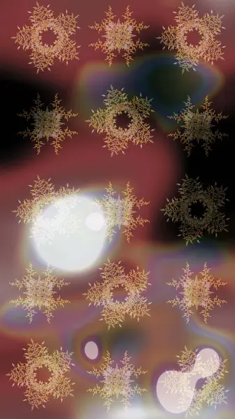 Kahverengi, gri ve bej kar taneleri. Noel ve yeni yıl moda baskıları için tatil tasarımı. Kar tanelerinin soyut arkaplanlı Noel şablonu. Raster illüstrasyonu.