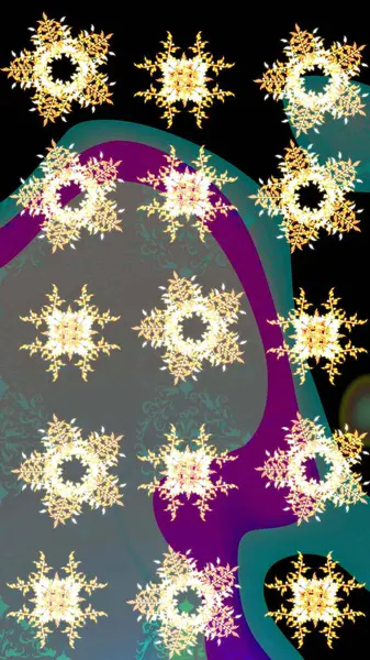 Kar tanesi süsü Raster illüstrasyonu. Gri, siyah ve bej renkli kar tanesi süsü. Güzel süs eşyası. Kar taneleri izole edildi.