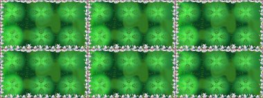 Düz Çiçek Elementleri Tasarımı. Çiçeksiz desenli arka plan, yaz çiçekleri. Renkli Bahar Temalı Kusursuz Arkaplan. Yeşil renkte çiçekler.