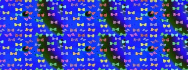 Çocuk kelebek çizim kalıbı. Kağıt, kumaş, ambalaj kağıdı ve duvar kâğıdı tasarımı için hoş bir arkaplan. Raster. Mavi renkte sanat kelebekleri.