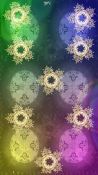 Kar taneleri deseni. Renkli arka planda izole edilmiş kar tanelerinin düz tasarımı. Kar taneleri arka planda. Raster illüstrasyonu. Kar tanesi süslemeli desen.