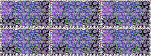 Eflatun renklerde etnik çiçeklerle kusursuz bir desen. Raster Çiçek İllüstrasyonu güzel tekstil..