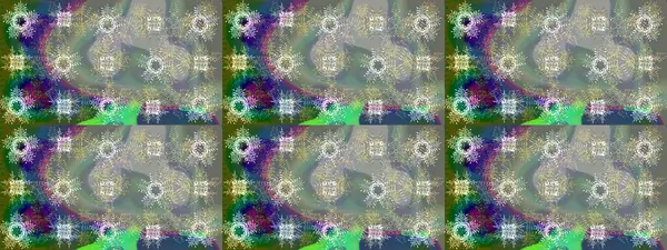 Bokeh grisi, nötr, yeşillik ve kar taneleriyle dekoratif Noel arkaplanı. Raster illüstrasyonu.