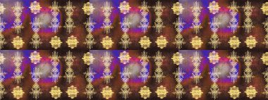 Yeni yıl tabelası. Noel tasarımı için. Kar tanesi kışı kahverengi, mor ve sarı renklerde yalıtılmış. Raster illüstrasyonu. Kahverengi, mor ve sarı ikon silueti. Kutlamanın sembolü.