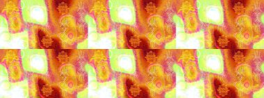 Kar tanelerinin soyut arkaplanlı Noel arkaplanı. Turuncu, sarı ve pembe kar taneleri. Noel için tatil tasarımı, yeni yıl moda baskıları. Güzel tasarım. Raster illüstrasyonu.