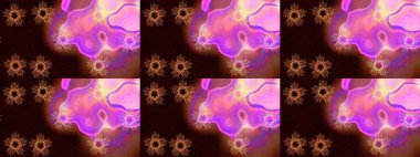 Basit bir kar tanesi. Siyah, pembe ve kahverengi renklerde şirin kar taneleri. Soyut duvar kâğıdı, ambalaj dekorasyonu. Kışın sembolü, mutlu noeller, mutlu yeni yıl kutlaması Raster illüstrasyonu..