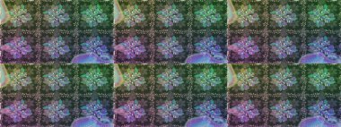 Hediye ambalaj kağıdı, tebrik kartları, posterler ve pankart tasarımı. Raster düz çiçekleri pürüzsüz desen. Yeşil renkte çiçekler.