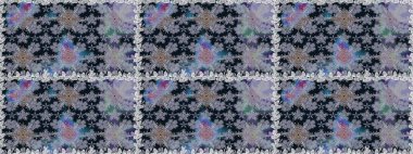 Raster illüstrasyonunda kusursuz çiçek deseni. Güzel kumaş deseni. Düz Çiçek Elementleri Tasarımı. Renkli Bahar Teması Kusursuz Arkaplan.