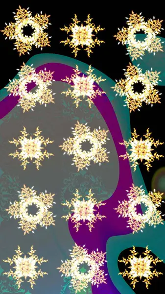 Kar tanesi süsü Raster illüstrasyonu. Gri, siyah ve bej renkli kar tanesi süsü. Güzel süs eşyası. Kar taneleri izole edildi.