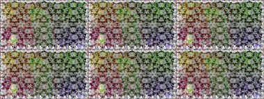 Tomurcukları papatya çiçekleri olan sevimli bir çiçek deseni. Kumaş, tekstil, duvar kağıdı baskısı için. Kusursuz bir geçmişi var. Eski usul. Raster illüstrasyonu. Miles Fleur, dandik süs.