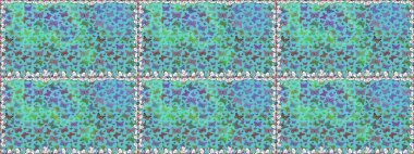 Elle çizilmiş kelebeklerle. Mavi ve yeşil renklerin soyut arkaplanı. Renkli romantik kelebekler kusursuz desenli arka plan. Dekoratif Raster illüstrasyonu.