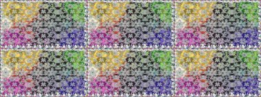 Çiçek ve yapraklı çiçek deseni. Raster illüstrasyonu. Küçük çiçekli şirin desen.