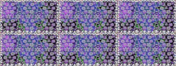 Eflatun renklerde etnik çiçeklerle kusursuz bir desen. Raster Çiçek İllüstrasyonu güzel tekstil..