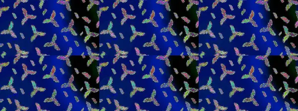 Raster illüstrasyonu. Mavi, siyah ve yeşil kar taneleri. Kar tanelerinin soyut arkaplanlı Noel şablonu. Noel ve Yeni Yıl moda baskıları için tatil tasarımı.