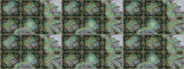 Küçük çiçekte hoş bir çiçek deseni var. Gri ve yeşil renklerde parlak çiçekli, soyut, pürüzsüz desen. Çiçek elementli zarif raster dokusu..