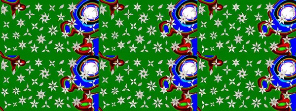 Düz Çiçek Elementleri Tasarımı. Sketch Colour Spring Theme eskiz kalıbı. Yeşil renkli çiçekler. Sevimli çiçek raster deseni.