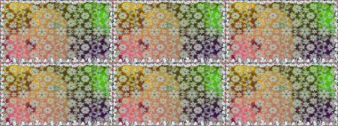 Raster illüstrasyonunda kusursuz çiçek deseni. Gri renkli çiçekler.